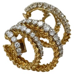 A Pair of 18 Carat Gold Triple Hoop Earrings