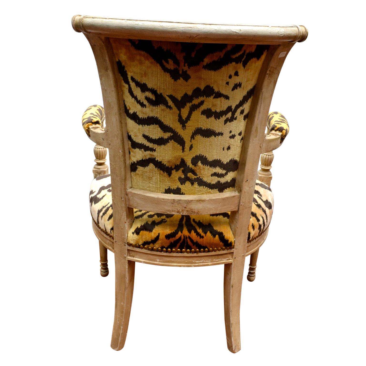 Wood Pair of 18th Century Louis XVI Painted Armchairs