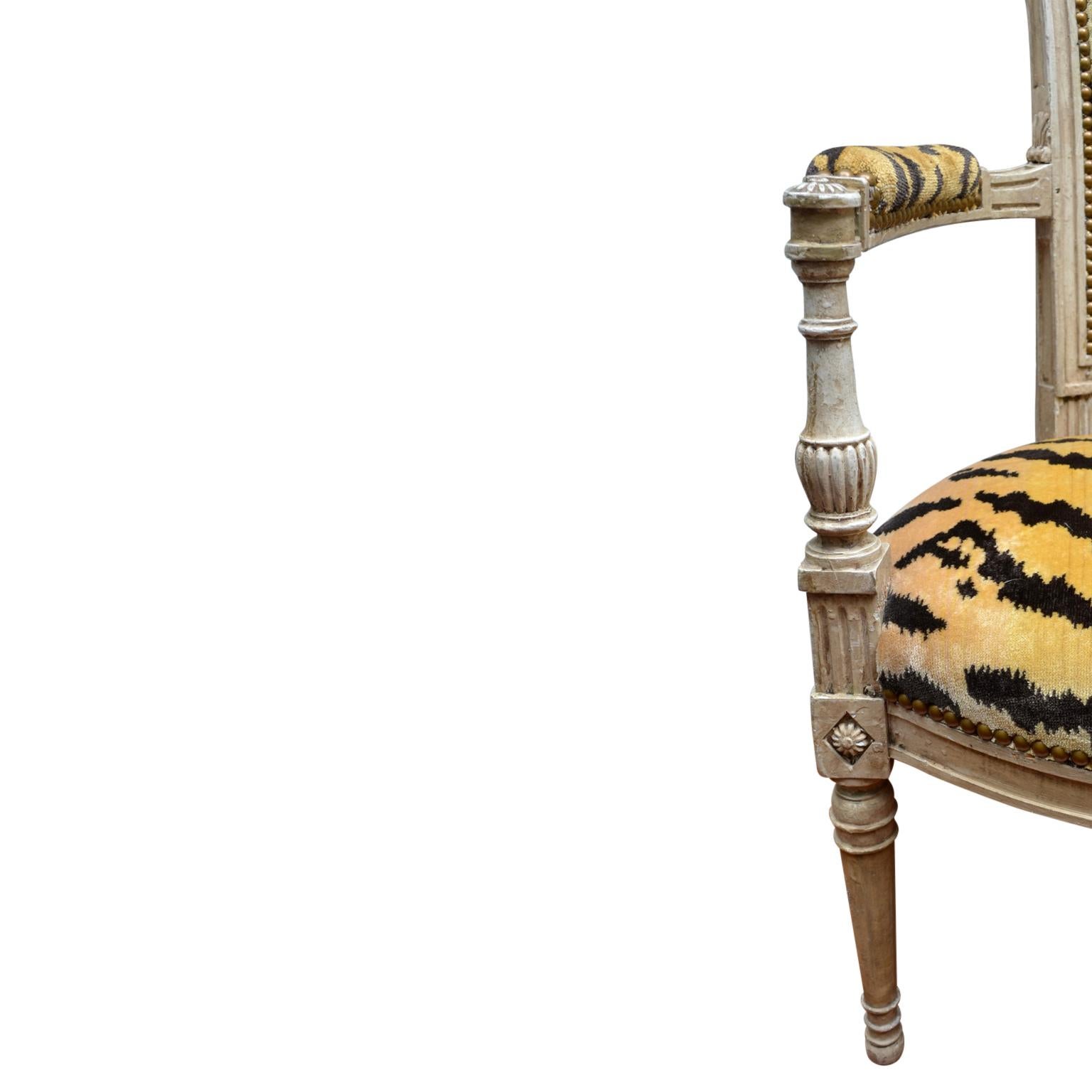 Pair of 18th Century Louis XVI Painted Armchairs 1