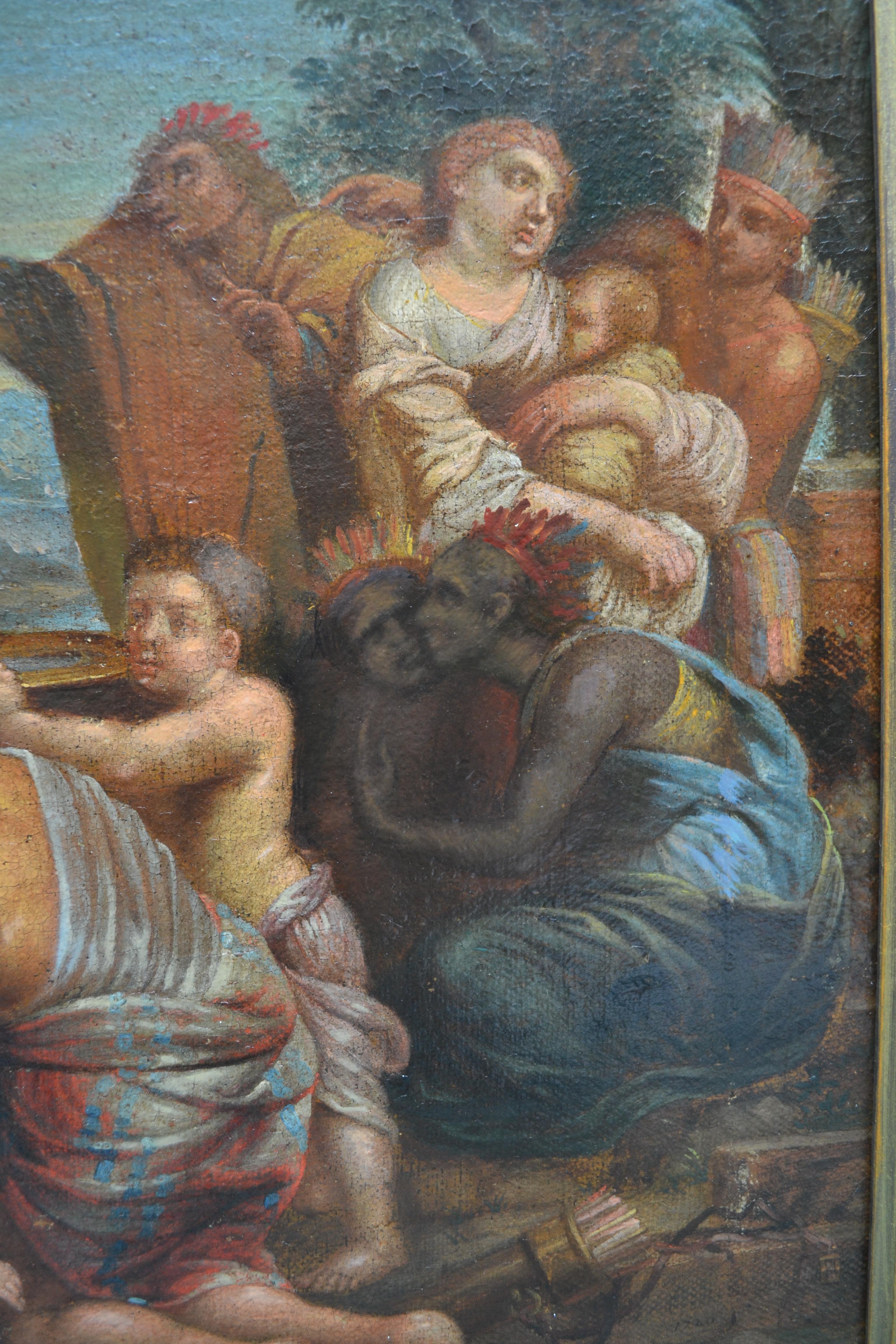 Toile Paire de tableaux du 18ème siècle représentant Saint François Xavier et Saint Carlo Borromeo en vente