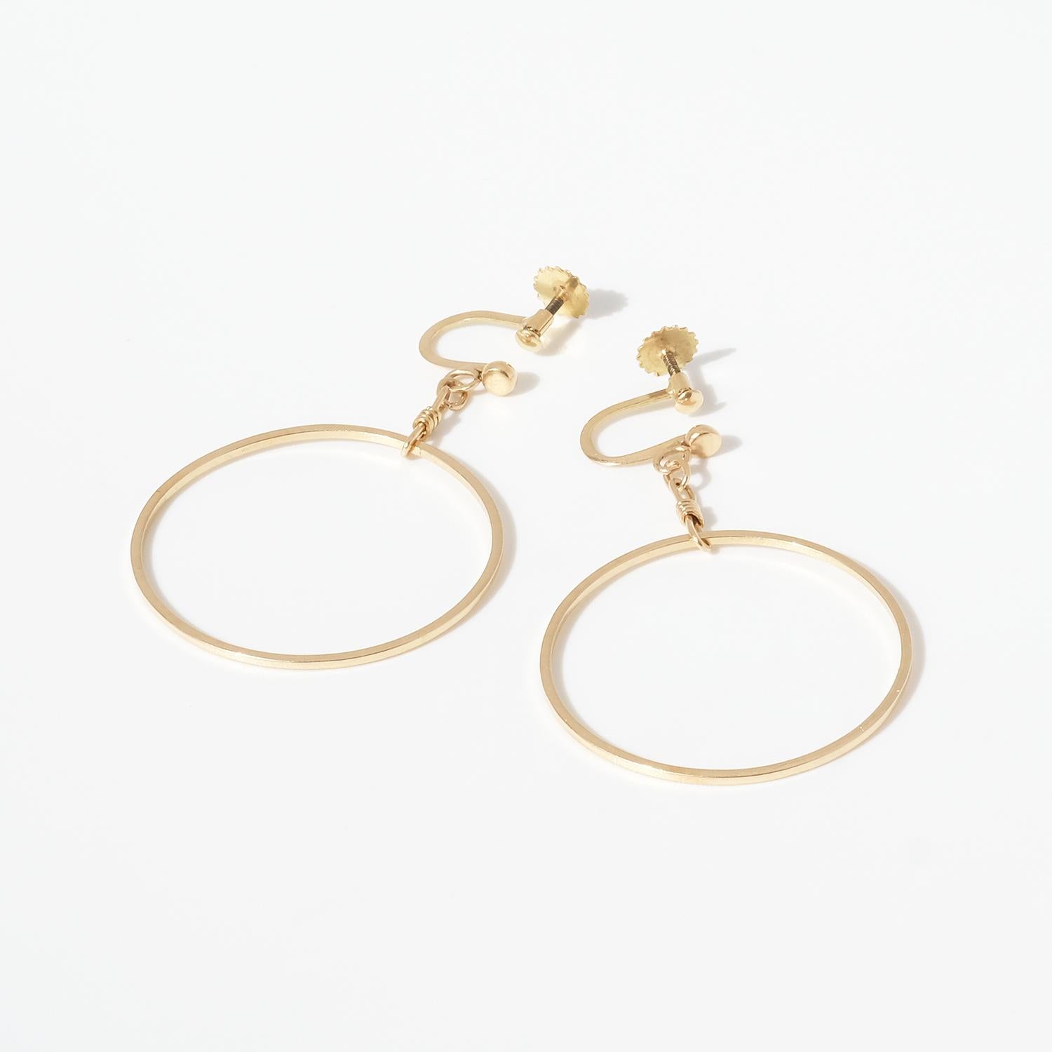 Women's Pair of 18 K Gold Earrings Made in 1956, Swedish