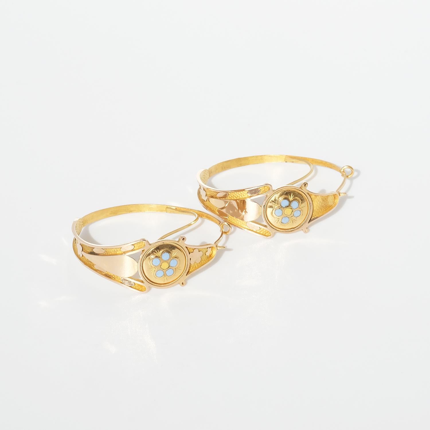 Pair of 18 K Gold Earrings Made Year 1820 6