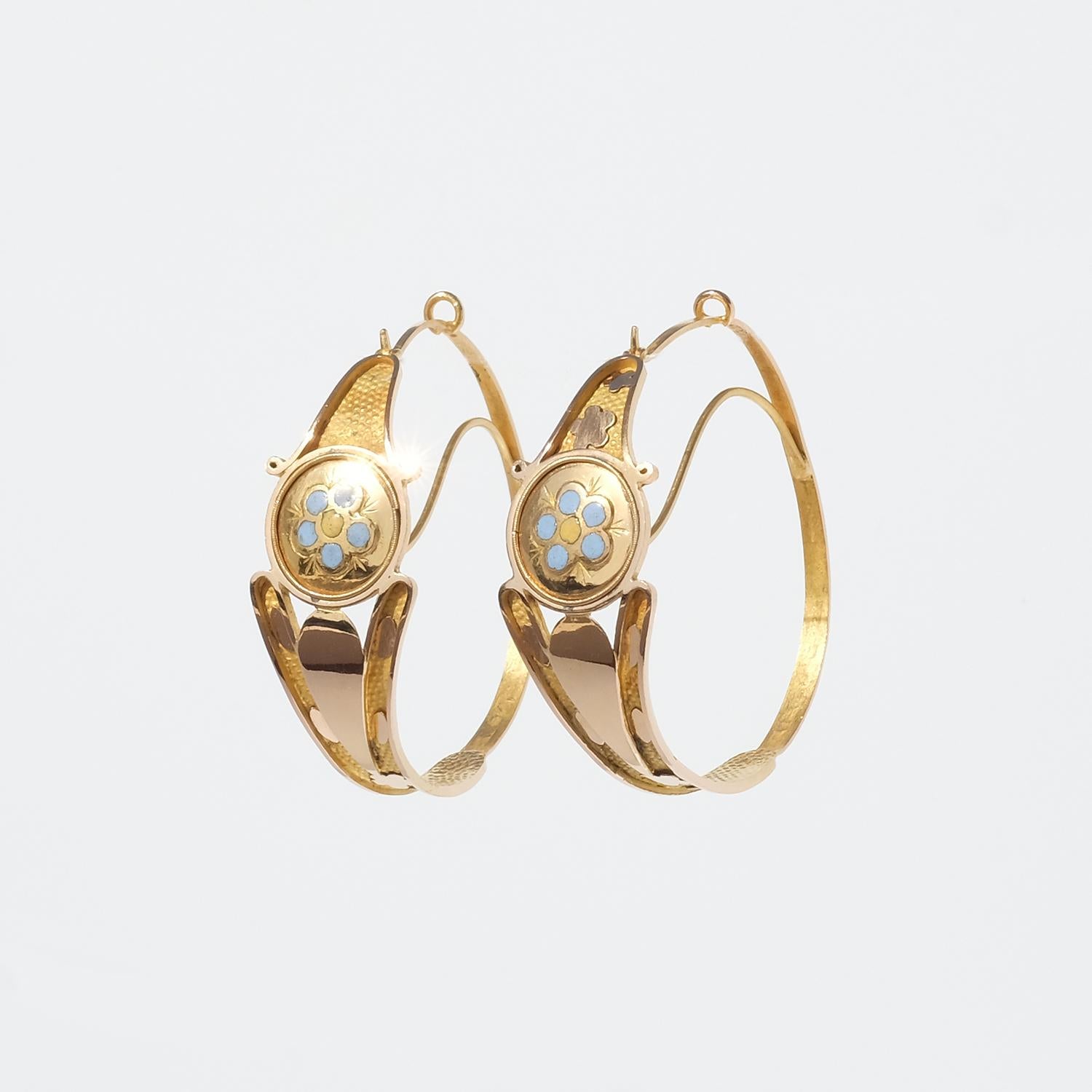 Pair of 18 K Gold Earrings Made Year 1820 4