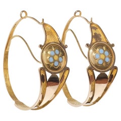 Antique Pair of 18 K Gold Earrings Made Year 1820