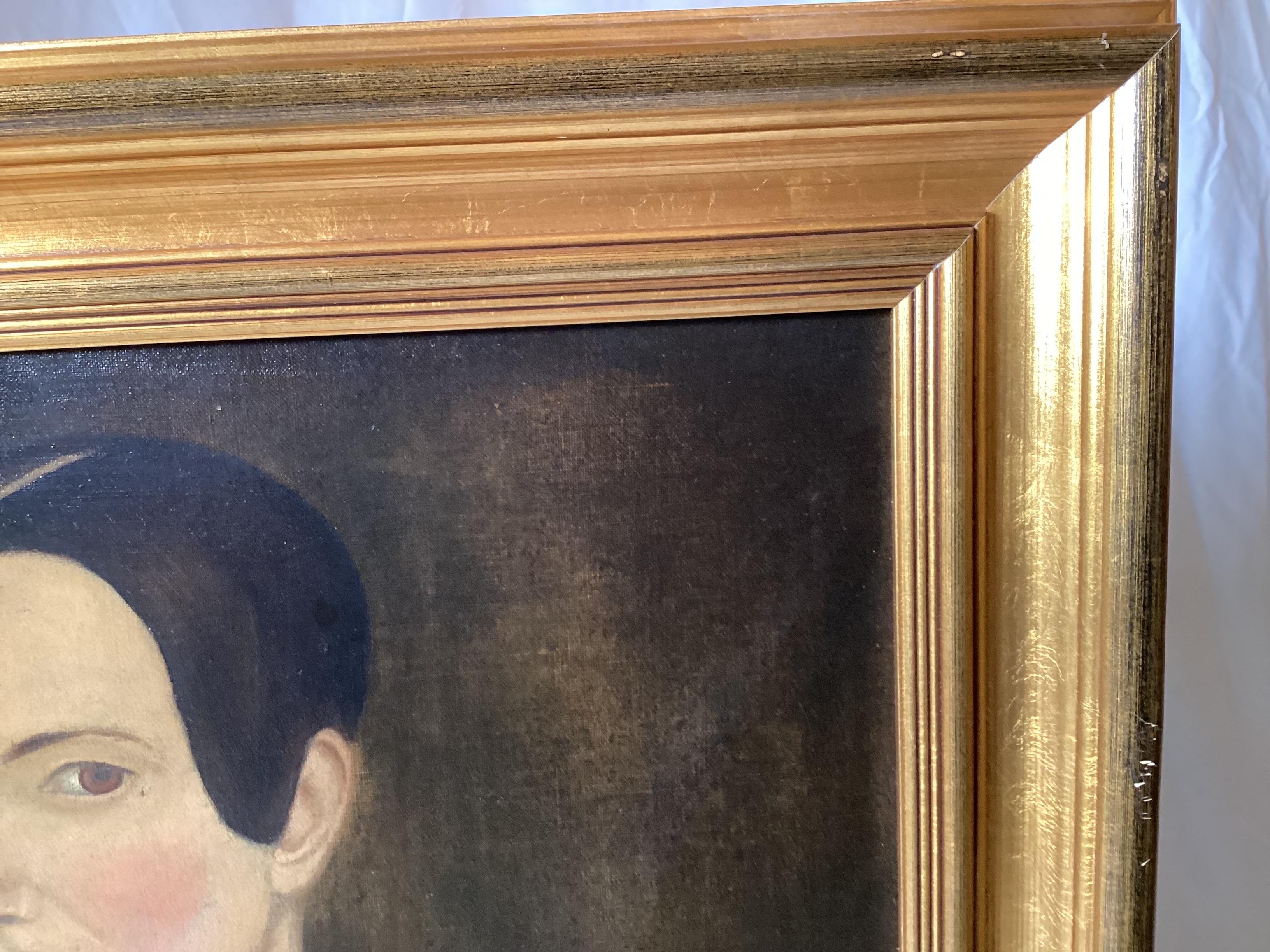 A Pair of 1820's Americana Oil Painted Portraits For Sale 7