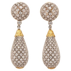 Paire de boucles d'oreilles jour et nuit Buccellati en or 18 carats et diamants