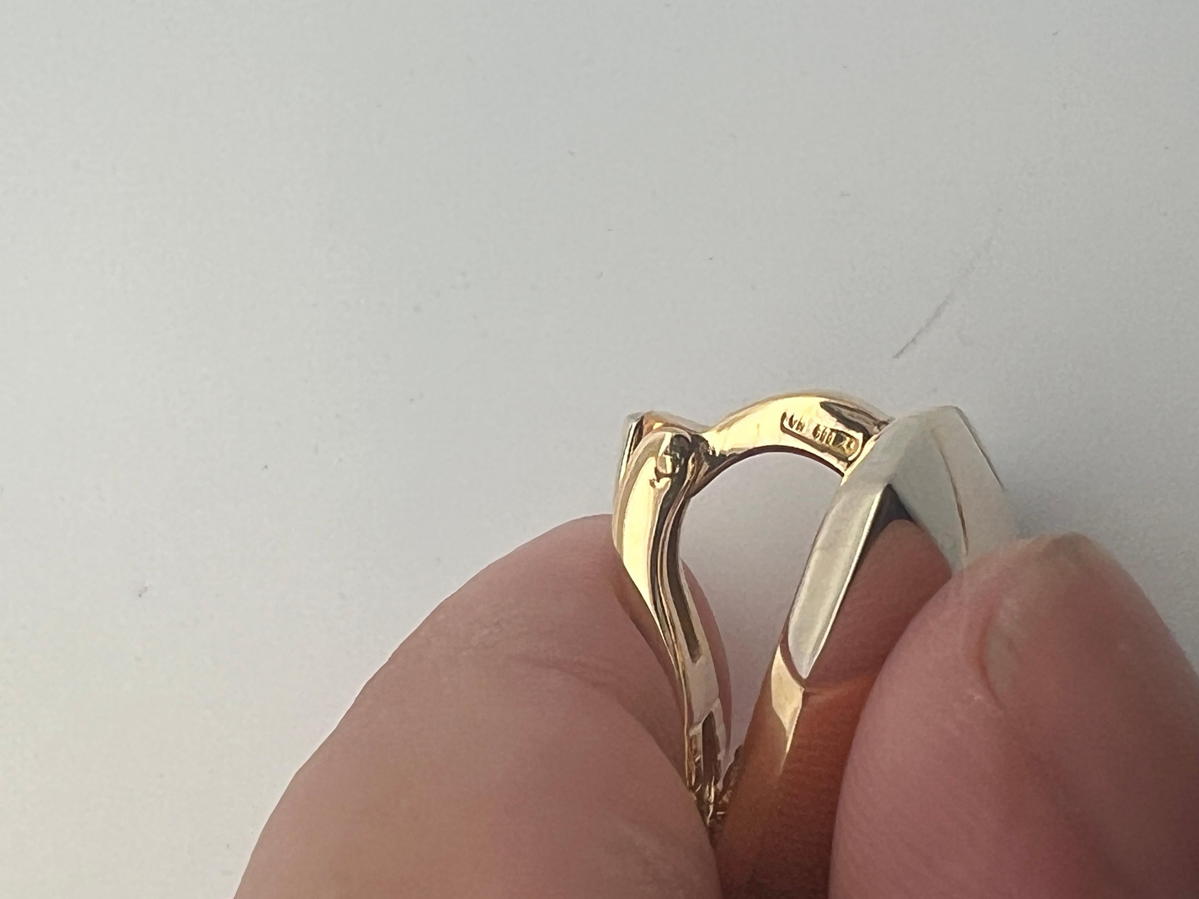 A pair of 18k white and yellow gold 