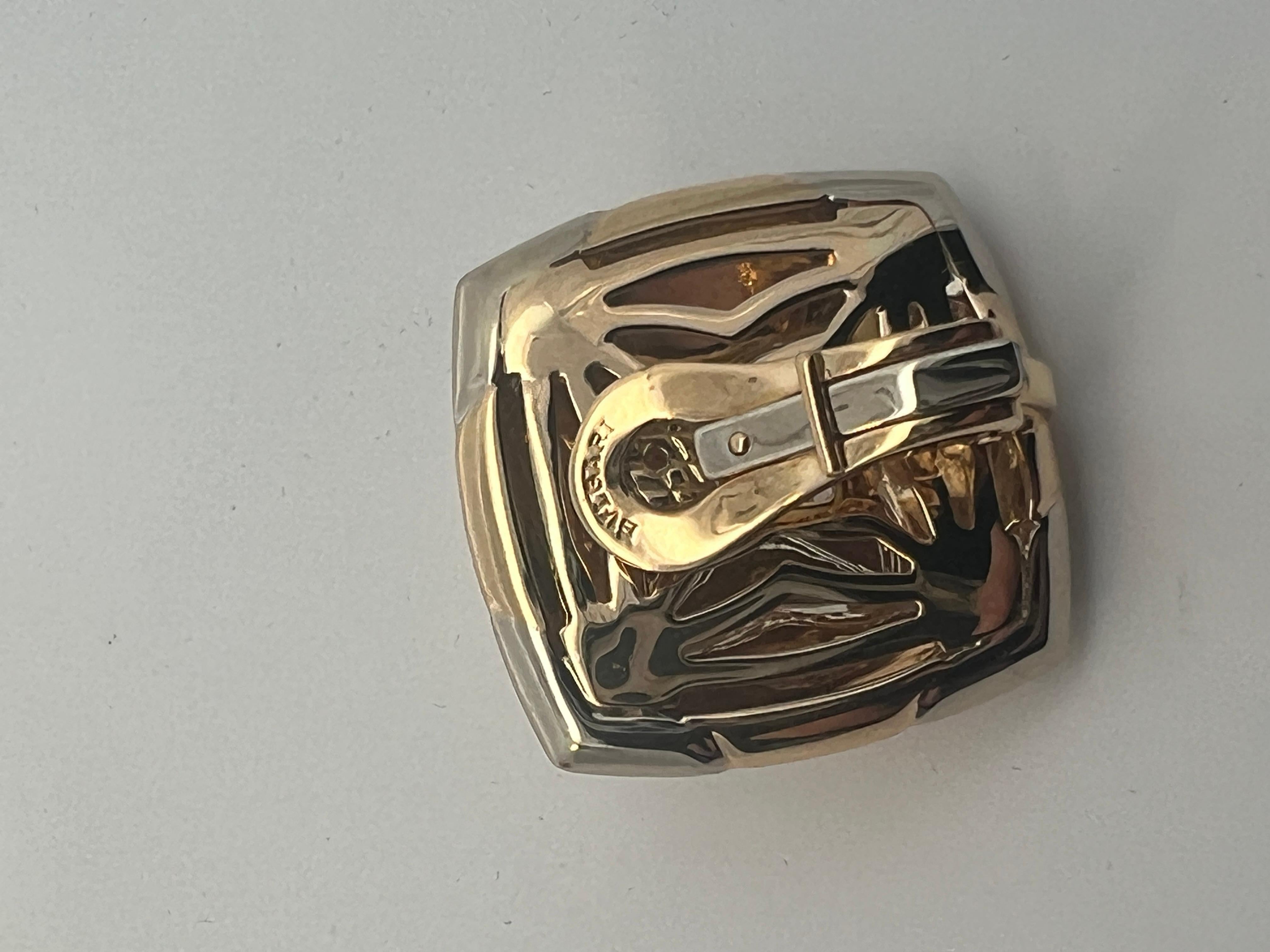 A pair of 18k white and yellow gold 