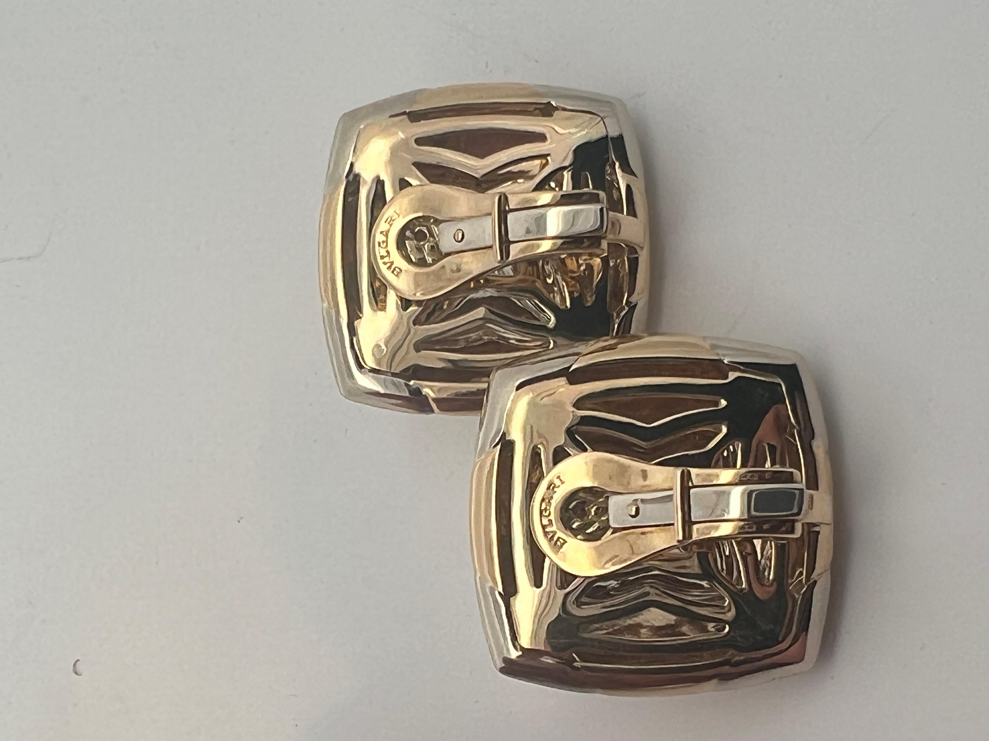 A pair of 18k white and yellow gold 