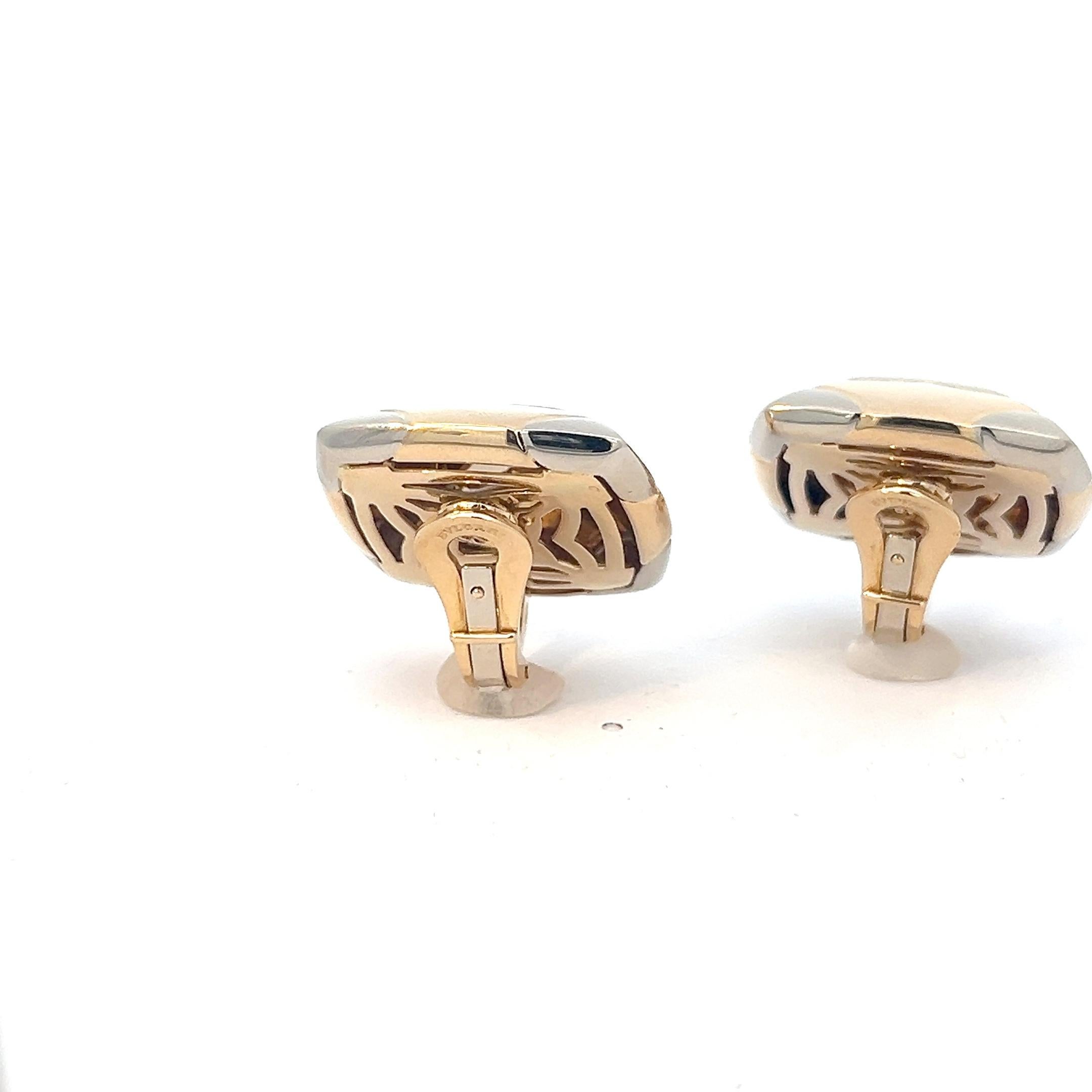 A pair of 18k white and yellow gold 