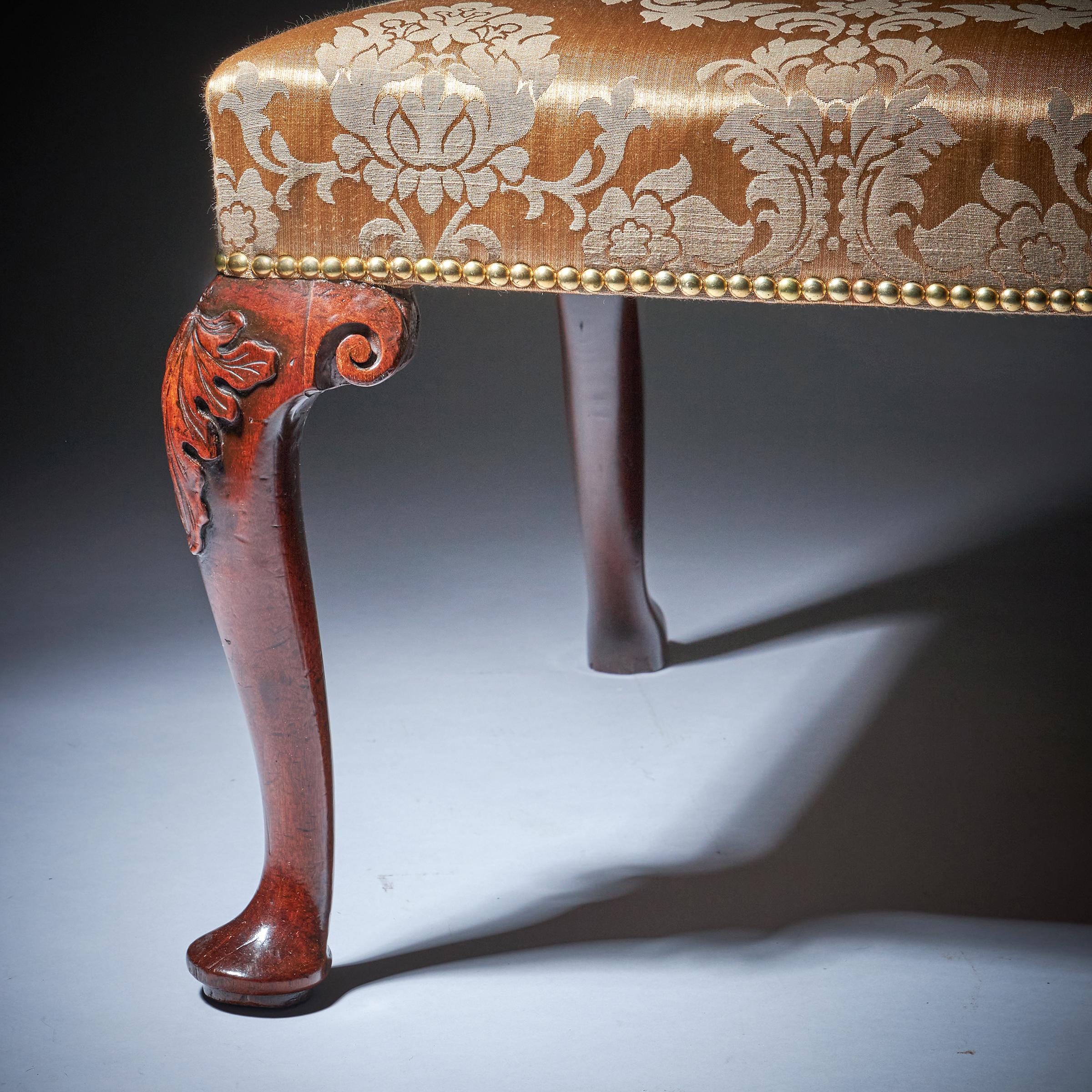 Pair of 18th C. George II Mahogany High Back Chairs on Carved Cabriole Legs 2