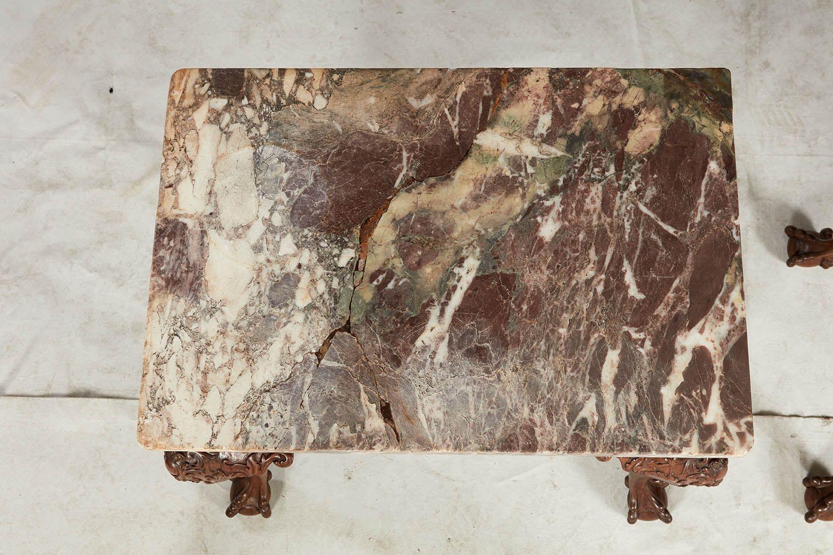 A Pair of 18th c. George II Marble Top Consoles In Good Condition For Sale In Greenwich, CT