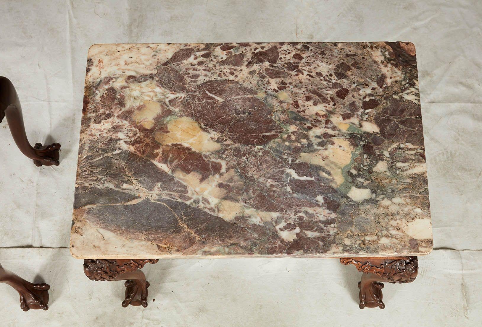 Mid-18th Century A Pair of 18th c. George II Marble Top Consoles For Sale