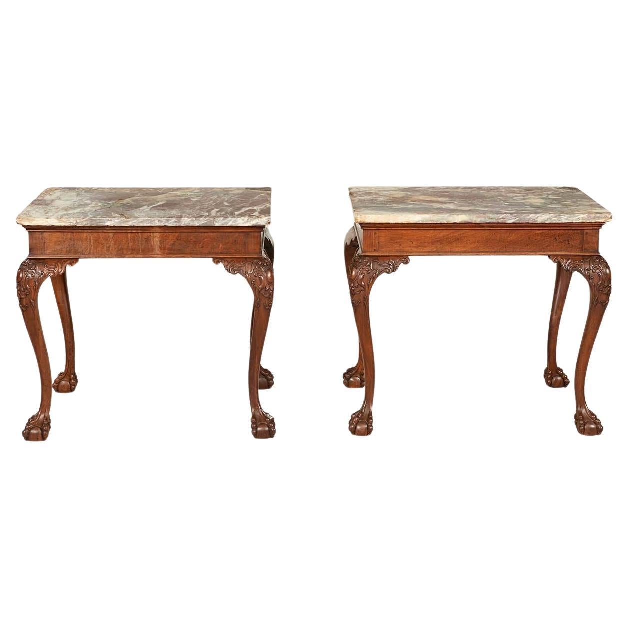 A Pair of 18th c. George II Marble Top Consoles