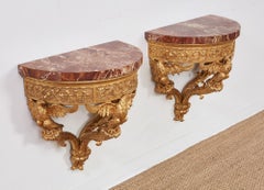 A Pair of 18th c. Italian Consoles