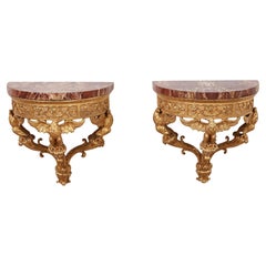 A Pair of 18th c. Italian Consoles A Pair of 18th c. Italian Consoles