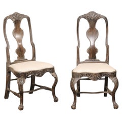 A Pair of 18th C. Pair Swedish Rococo Side chairs