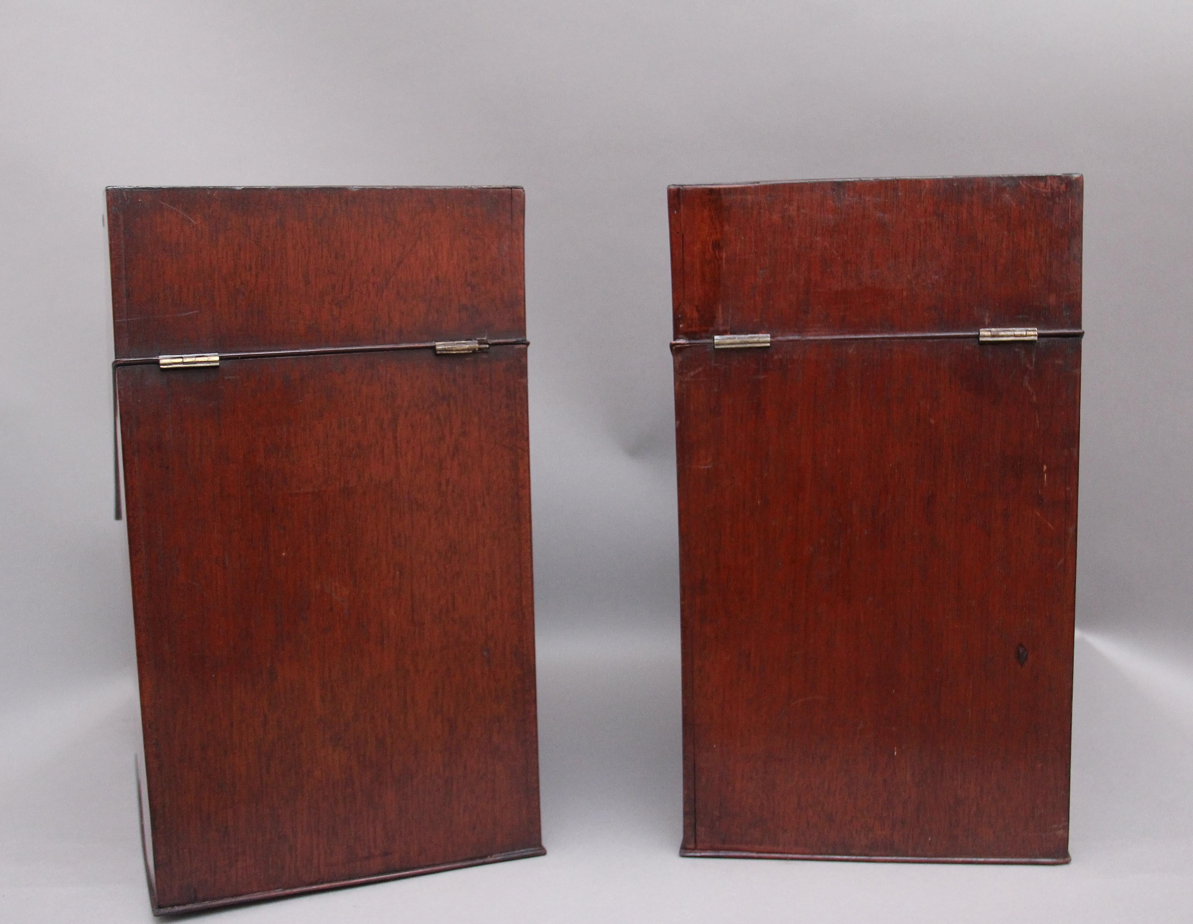 Pair of 18th Century Antique Mahogany Knife Boxes 3