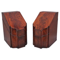 Pair of 18th Century Antique Mahogany Knife Boxes