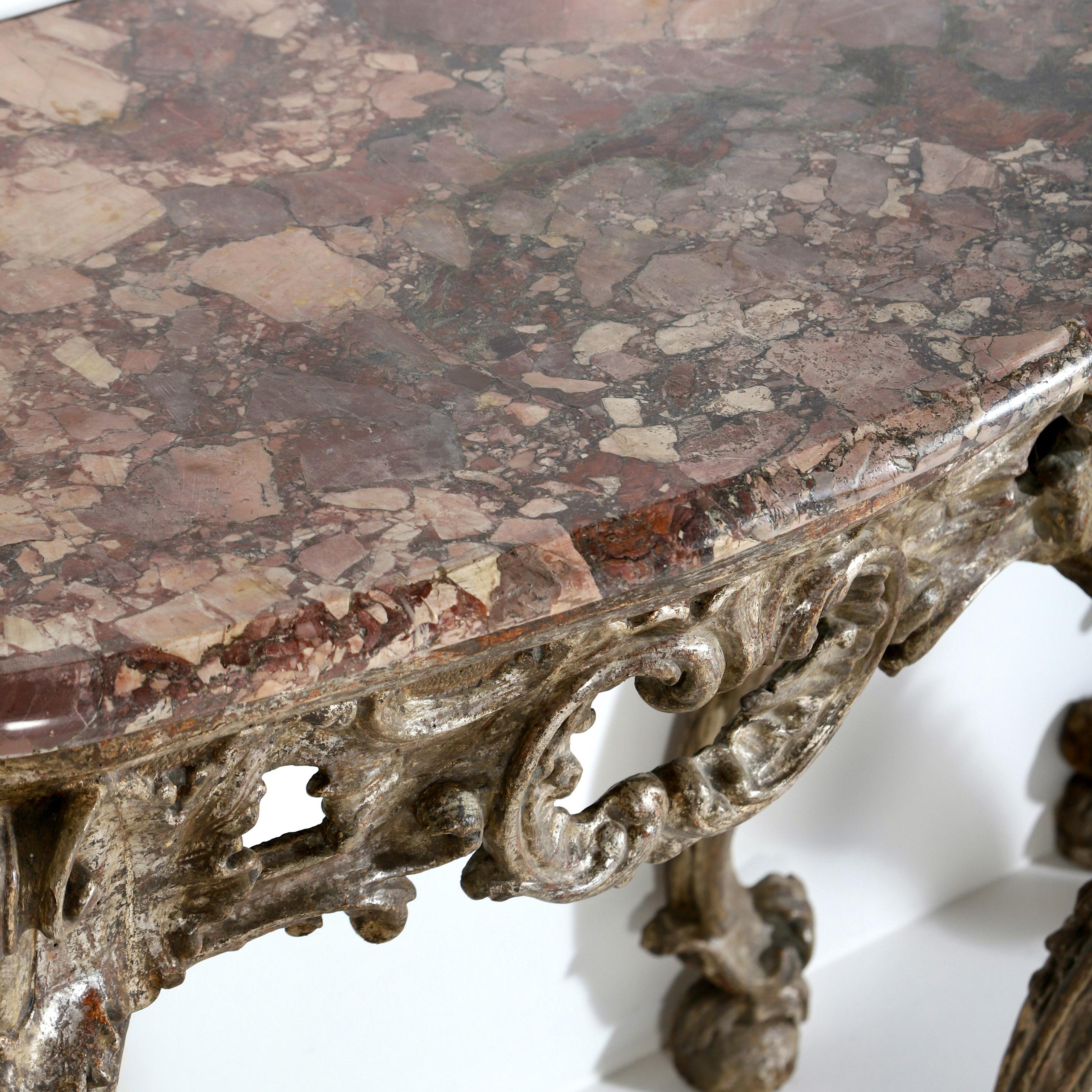 Pair of 18th Century Baroque Silver Console Tables 2