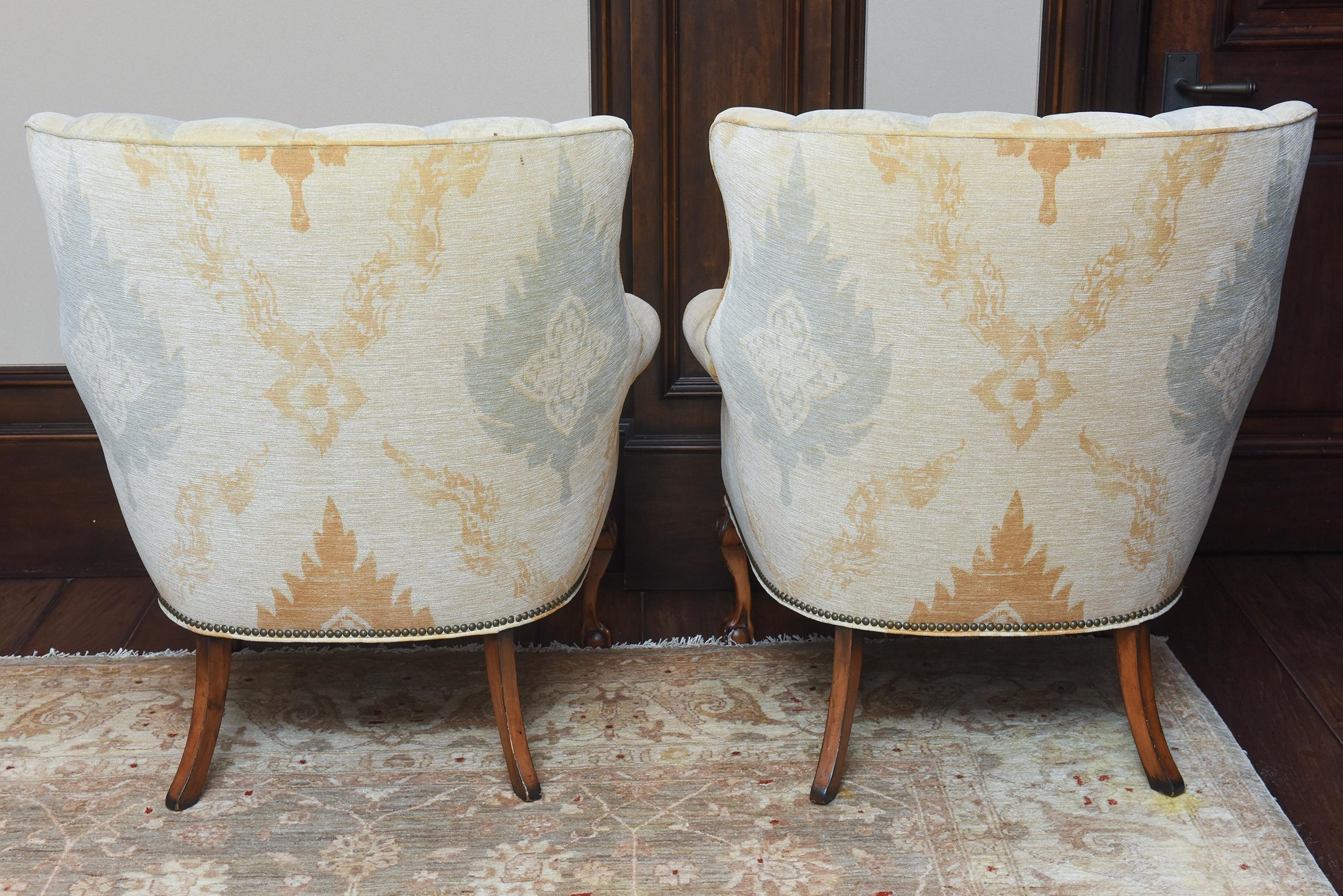 XVIIIe siècle et antérieur Paire de chaises à oreilles anglaises du XVIIIe siècle en vente