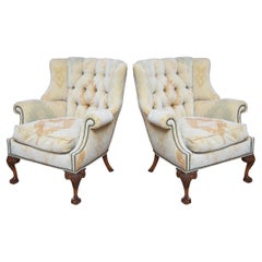 Paire de chaises à oreilles anglaises du XVIIIe siècle