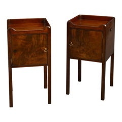 Pair of 18th Century George III period Mahogany Bedside Tables