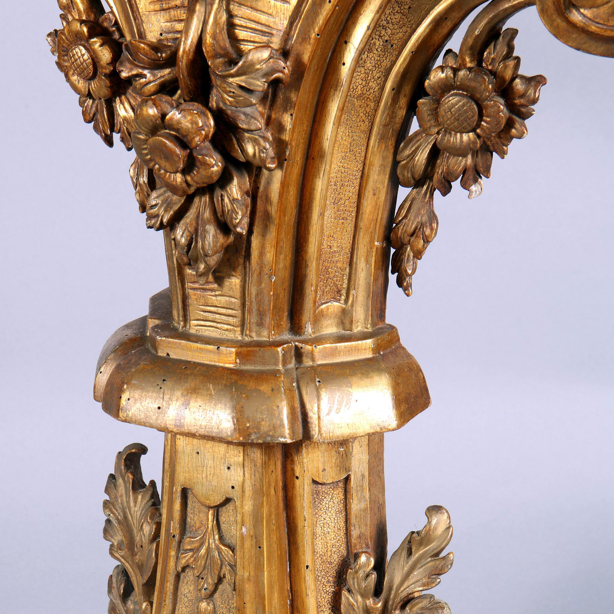 A pair of 18th century Italian carved gilt wood console tables  In Excellent Condition For Sale In Reepham, GB