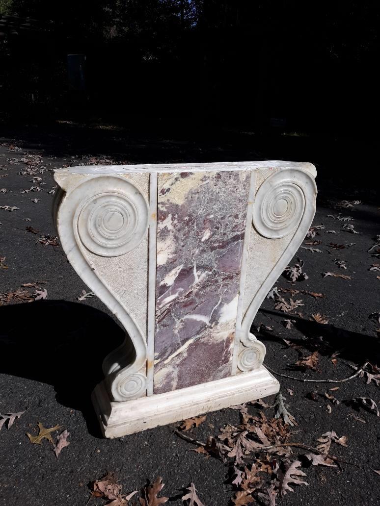 Hand-Carved Pair of 18th Century Italian Marble Table Base Legs