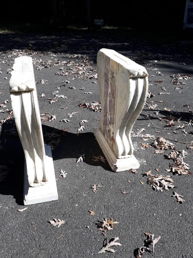 18th Century and Earlier Pair of 18th Century Italian Marble Table Base Legs