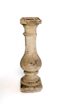 Pair of 18th Century Limestone Columns/Balustrade