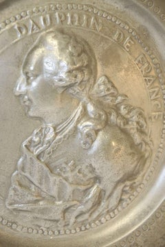 Pair of 18th Century Louis XVI & Marie Antoinette Commemorative Pewter Plates