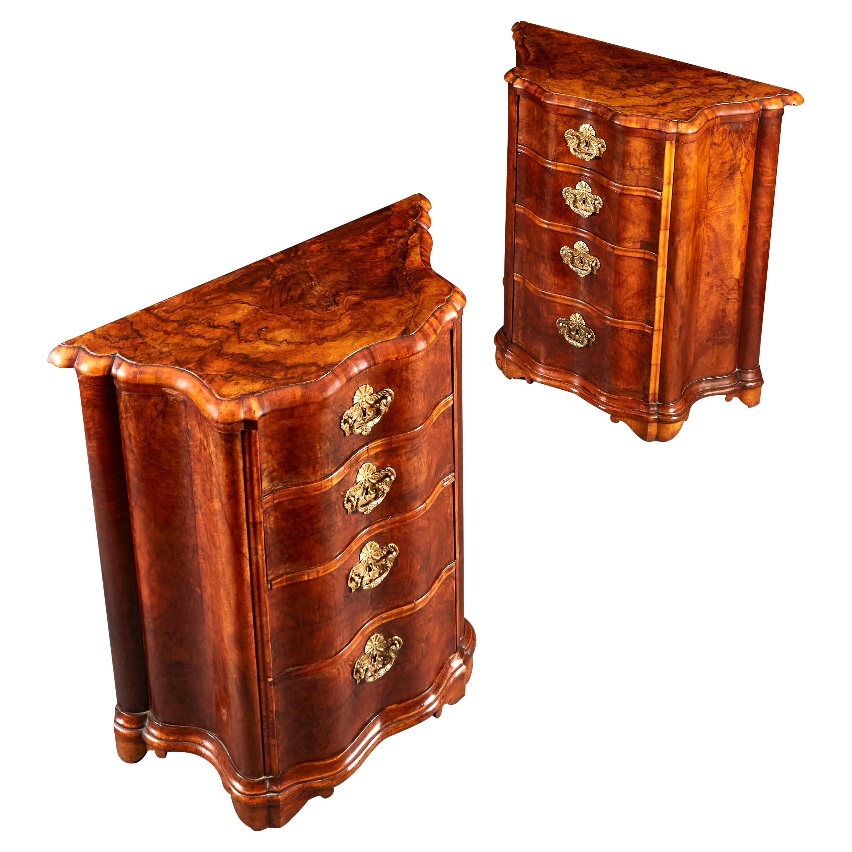 Pair of 18th Century Serpentine Italian Bedside Commodes