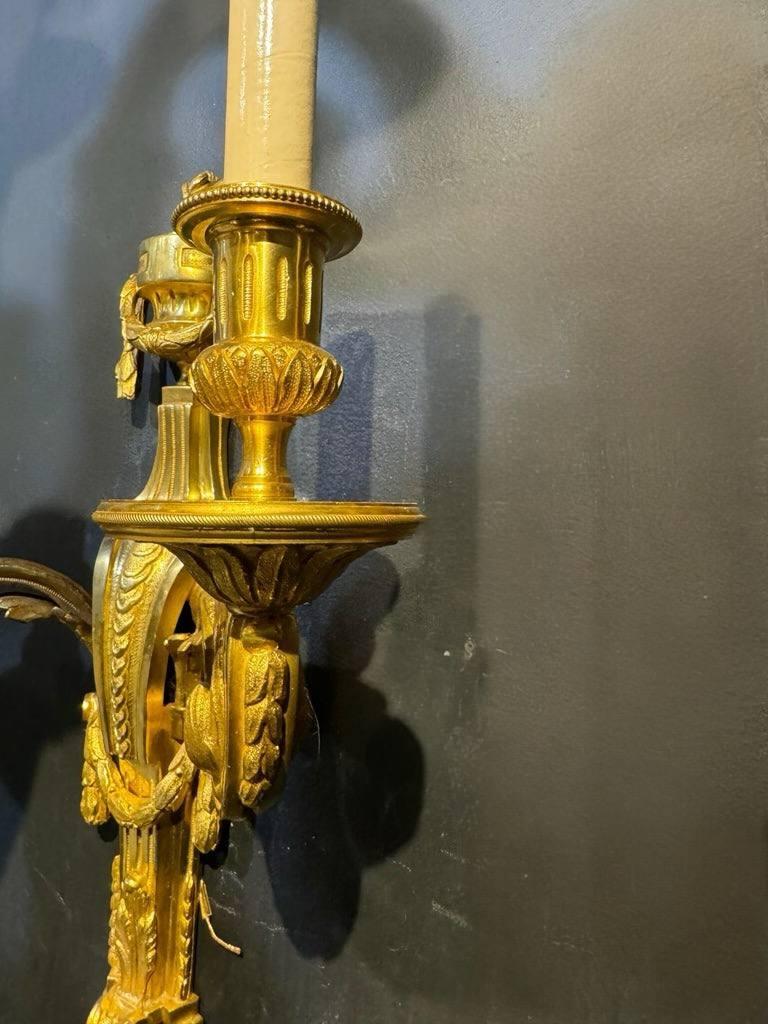 Early 20th Century 1900 Caldwell Neoclassic Gilt Sconces For Sale
