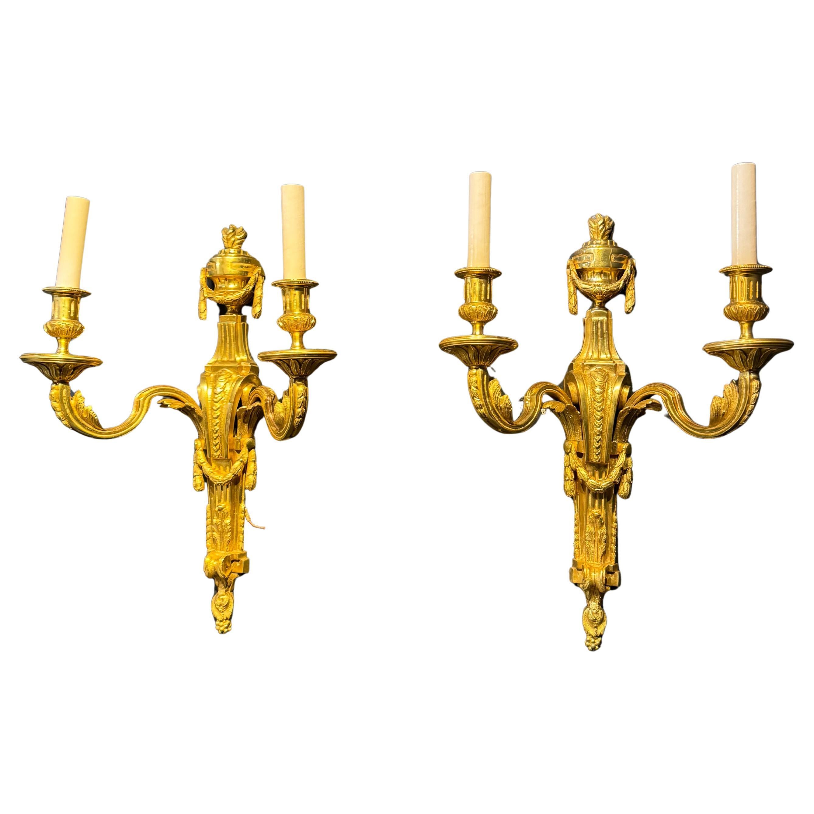 1900 Caldwell Neoclassic Gilt Sconces