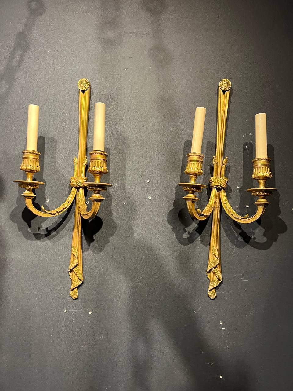 French Provincial A Pair of 1920’s Caldwell Sconces, Circa 1930s