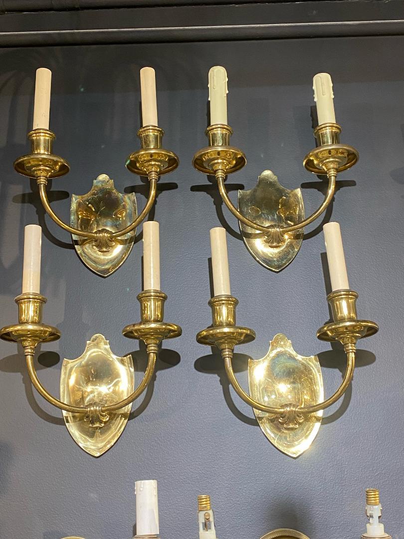 Neoclassical 1920's Caldwell Gilt Bronze Sconces For Sale