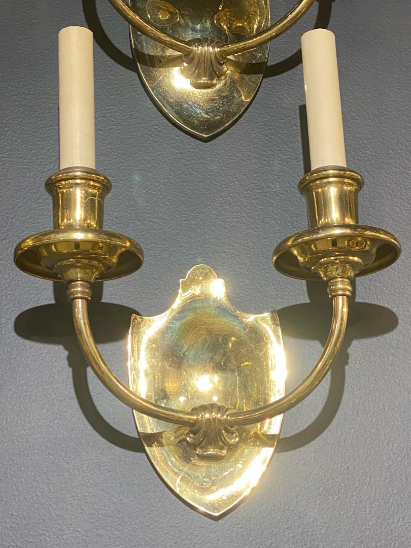 American 1920's Caldwell Gilt Bronze Sconces For Sale