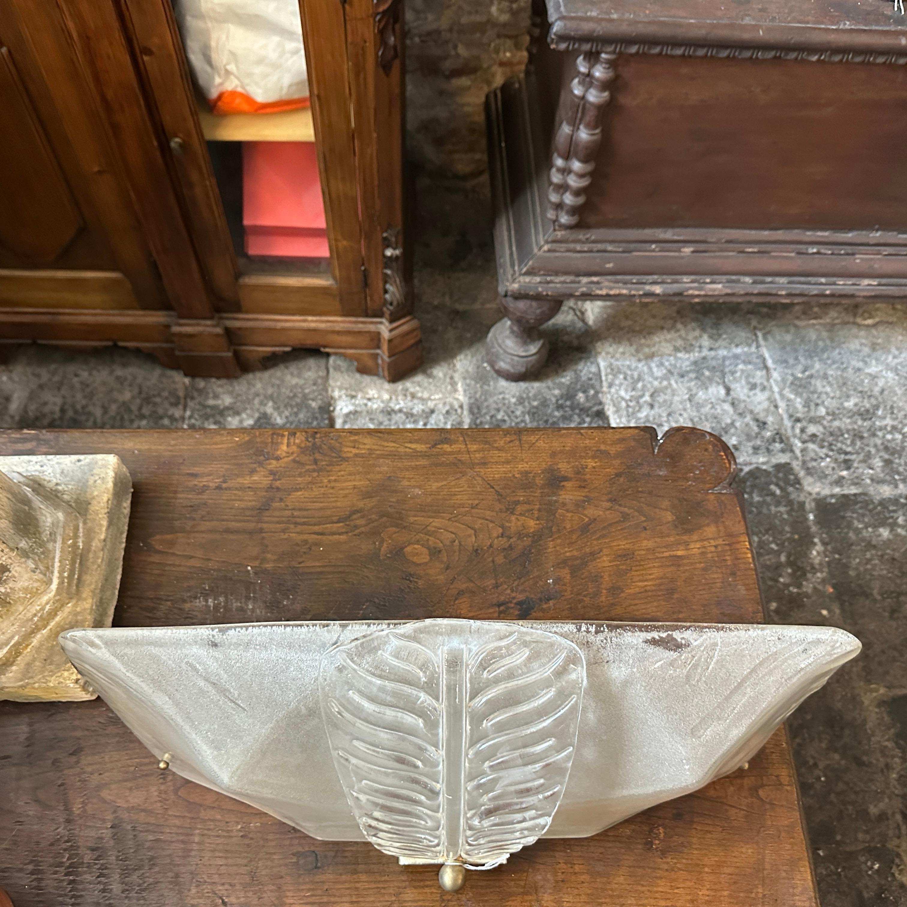 A pair of 1930s Art Deco Murano Glass Huge Wall Sconces by Ercole Barovier For Sale 2