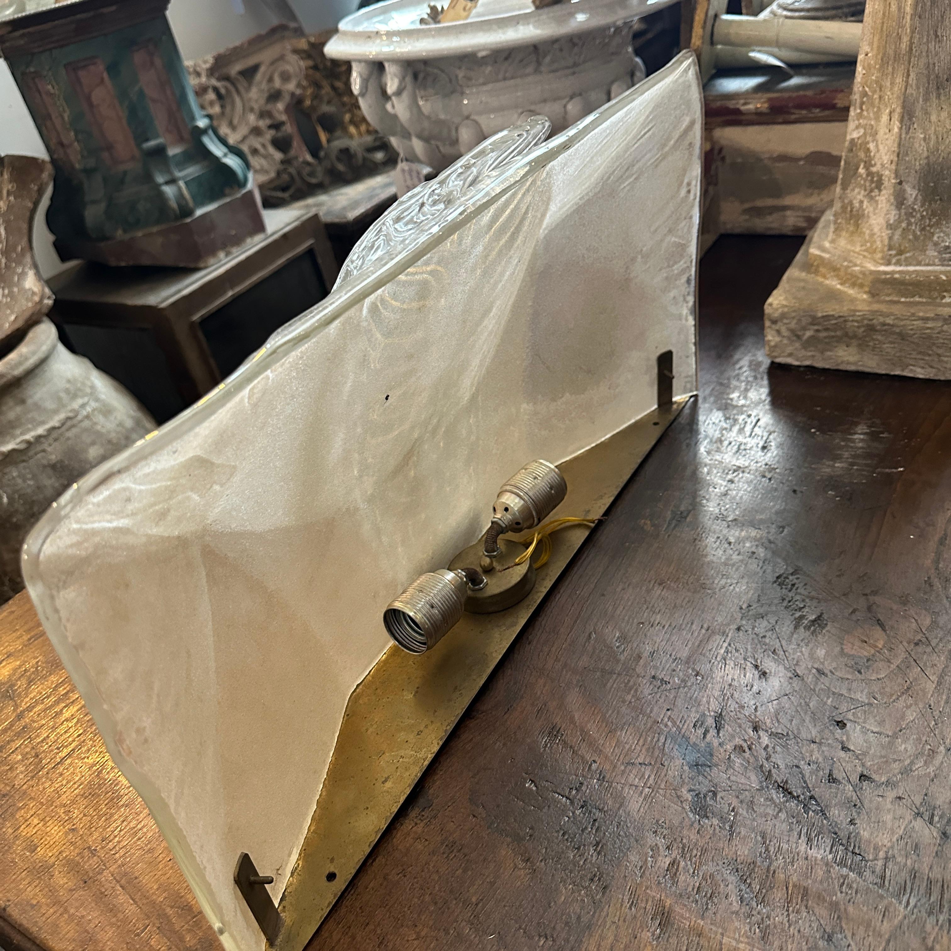 A pair of 1930s Art Deco Murano Glass Huge Wall Sconces by Ercole Barovier For Sale 3