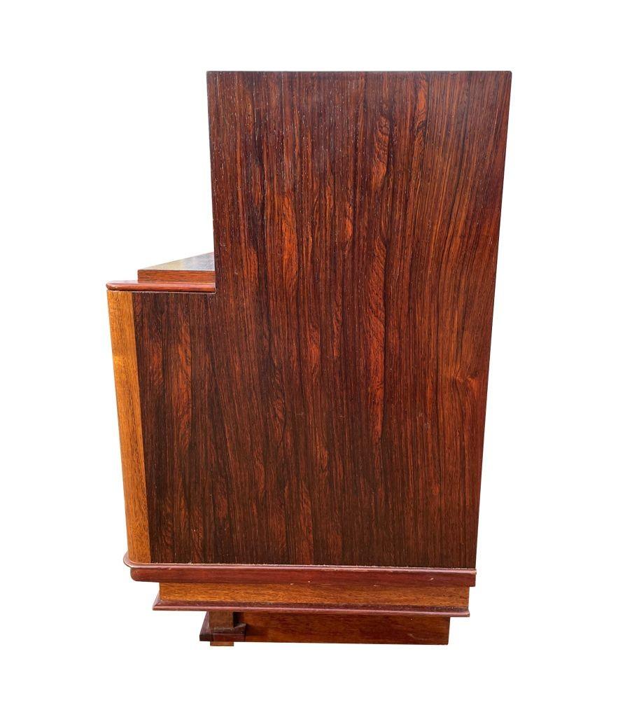 Pair of 1930s Art Deco Walnut Bedside Table with Marquetry Detail 5