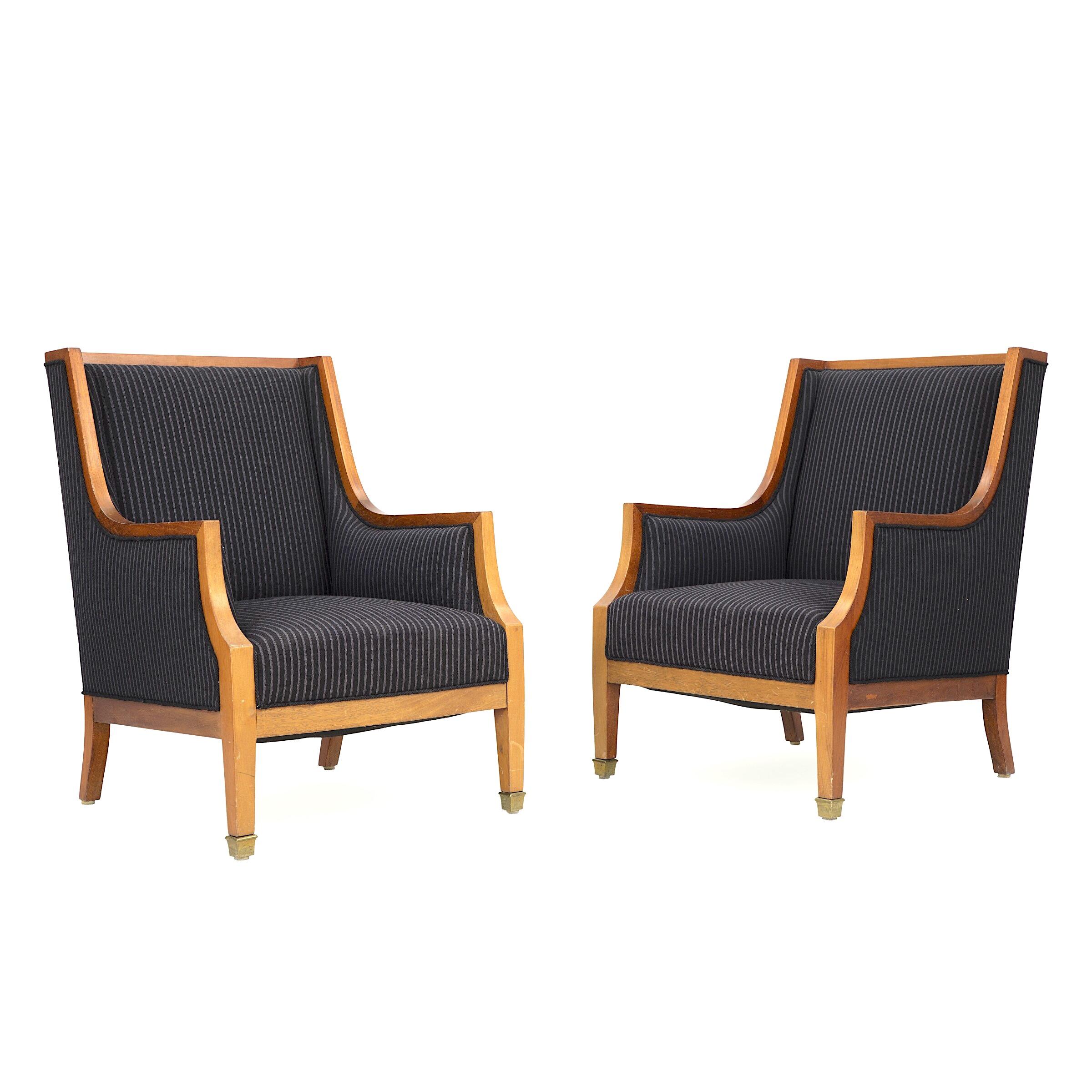 Pair of 1930s Danish Mahogany Armchairs In Good Condition In Hudson, NY