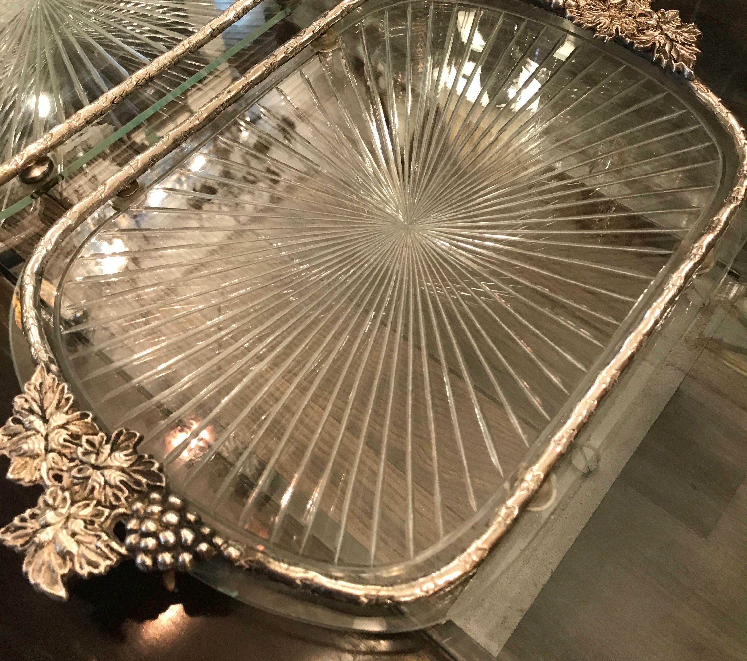 Mid-20th Century Pair of 1930s Glass Gallery Trays