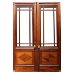 Antique Pair of 1930s Glazed Doors