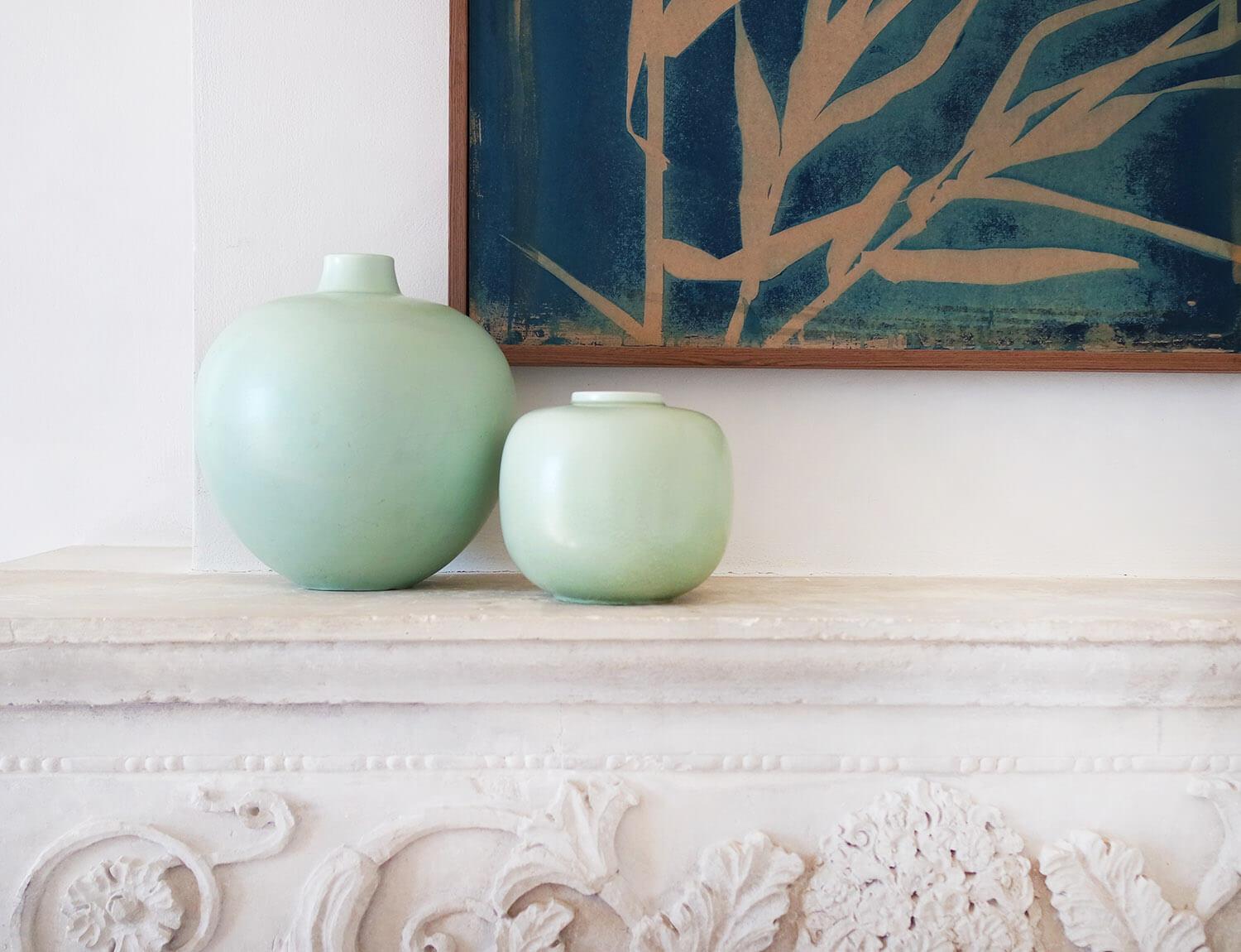 A pair of 1930s Guido Andlovitz for Lavenia Celadon Vases For Sale 3