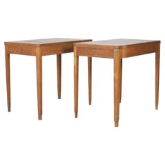 Antique A pair of 1940s British Military MOD Oak Desk Tables – Stamped with Royal Crest