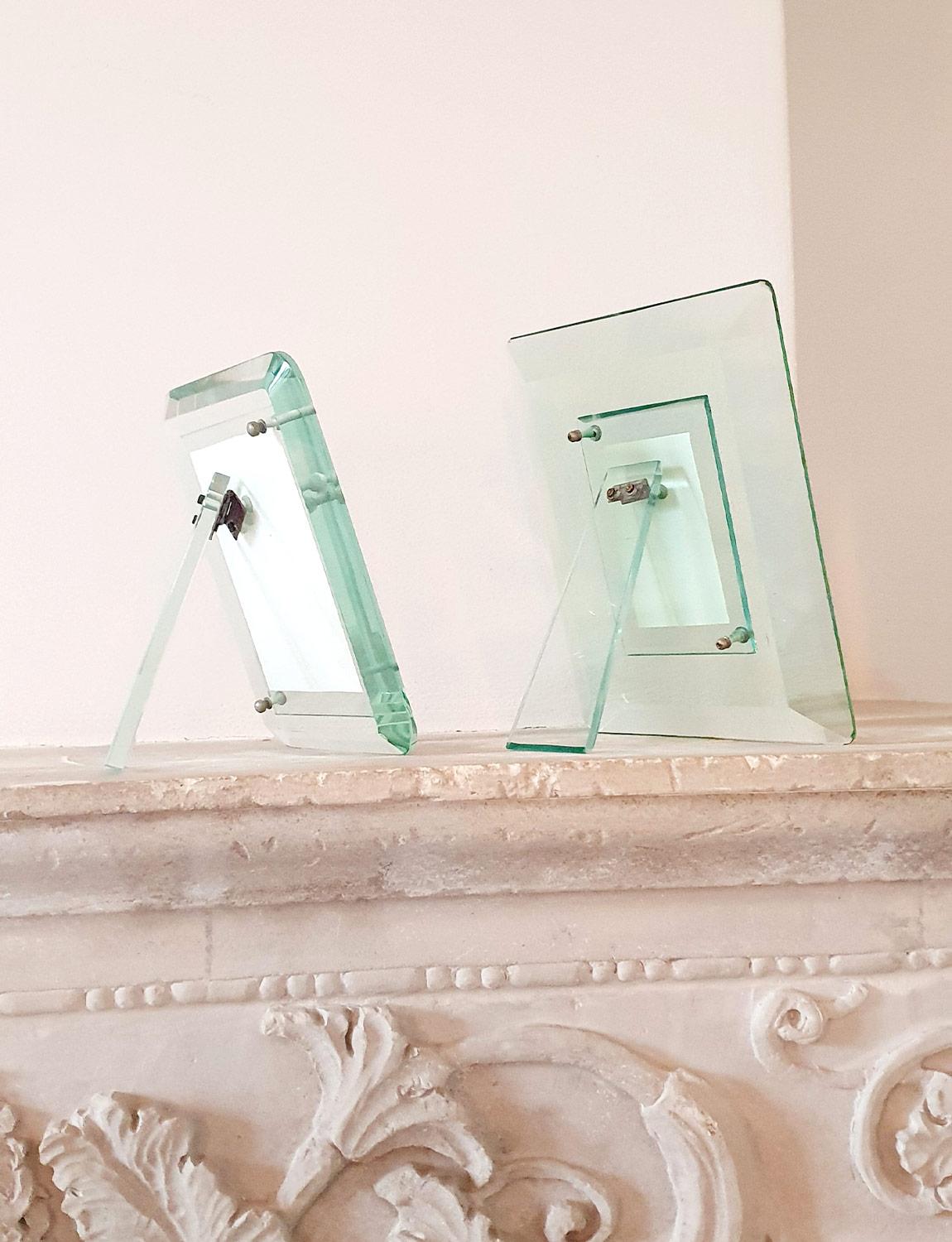 A Pair of 1940s Fontana Arte Glass Picture Frames In Good Condition In Roma, IT