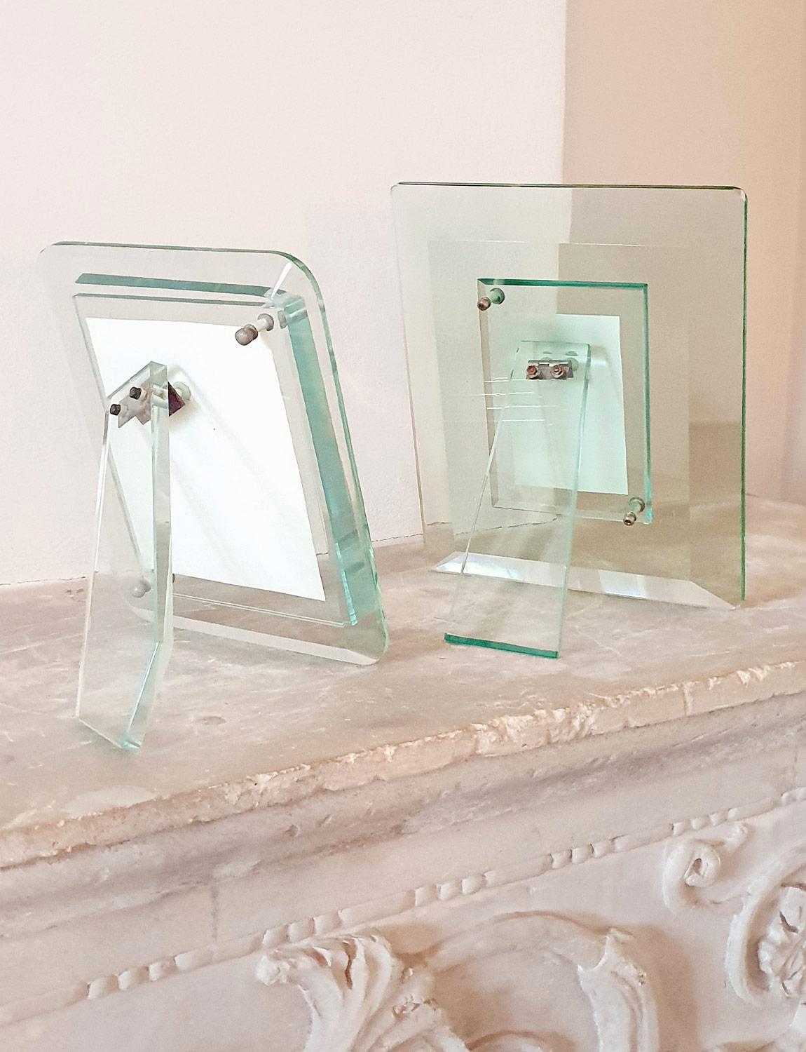 Mid-20th Century A Pair of 1940s Fontana Arte Glass Picture Frames