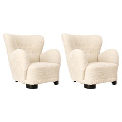 Pair of 1940’s Scandinavian Wingback Armchairs in the Manor of Flemming Lassen