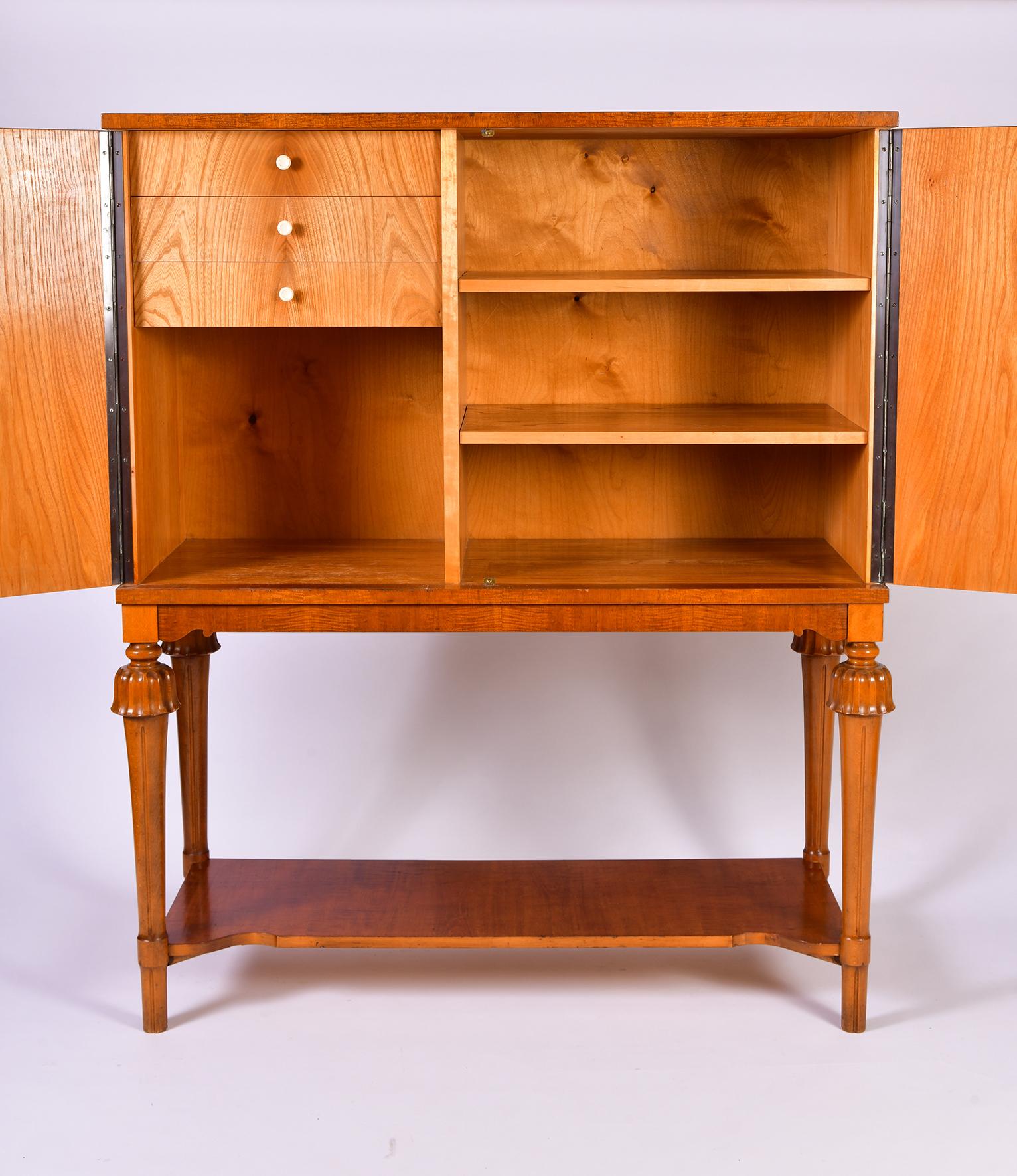 Pair of 1940s Swedish Modern Mahogany Cabinets on Stand 7